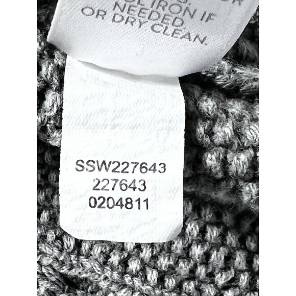 J Jill Olive Green Mineral Wash Thick Cable Knit Chunky Cotton Sweater L Tall - Picture 11 of 12